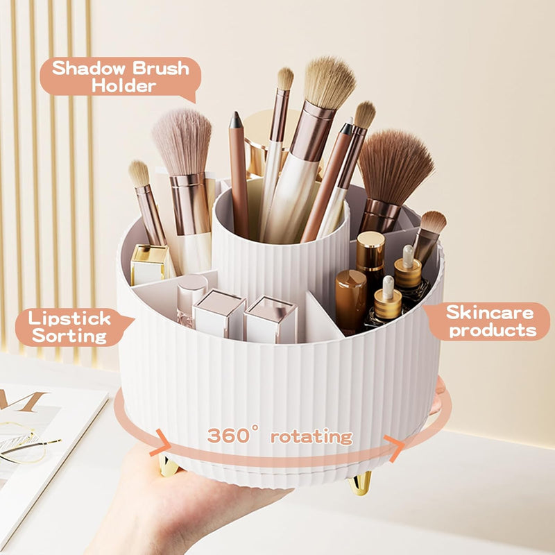 360 Rotating Makeup Brush Holder & Organizer  Countertop Storage For Cosmetics & Skincare 8 Colors 1