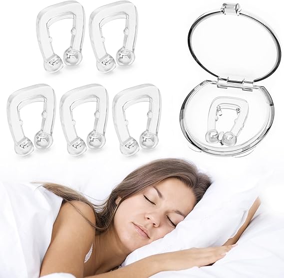 Anti Snoring Nose Clips for Men & Women - Magnetic Snore Stopper for Better Sleep – Soft Silicone Nasal Device - Reusable Snoring Solution (6 Pack)