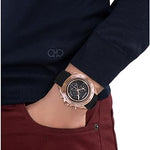 Ferragamo Urban Chrono Collection Luxury Mens Watch Timepieces with a Black Strap and Dial Featuring a Rose Gold Case 4