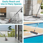 Floor Scrub Brush with Long Handle Length Adjustable, 3 in 1 Heavy-Duty Stiff 90° Bristle Floor Scrubber Broom with Squeegee, Cleaning Brush for Bathroom, Garage, Kitchen, Tile, Deck & Patio 7