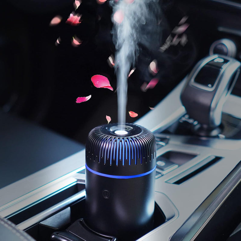 Car Diffuser Humidifier USB Aromatherapy Essential Oil Air Freshener USB Cool Mist Mini Portable Diffuser for Car Home Office Bedroom (Black) 1