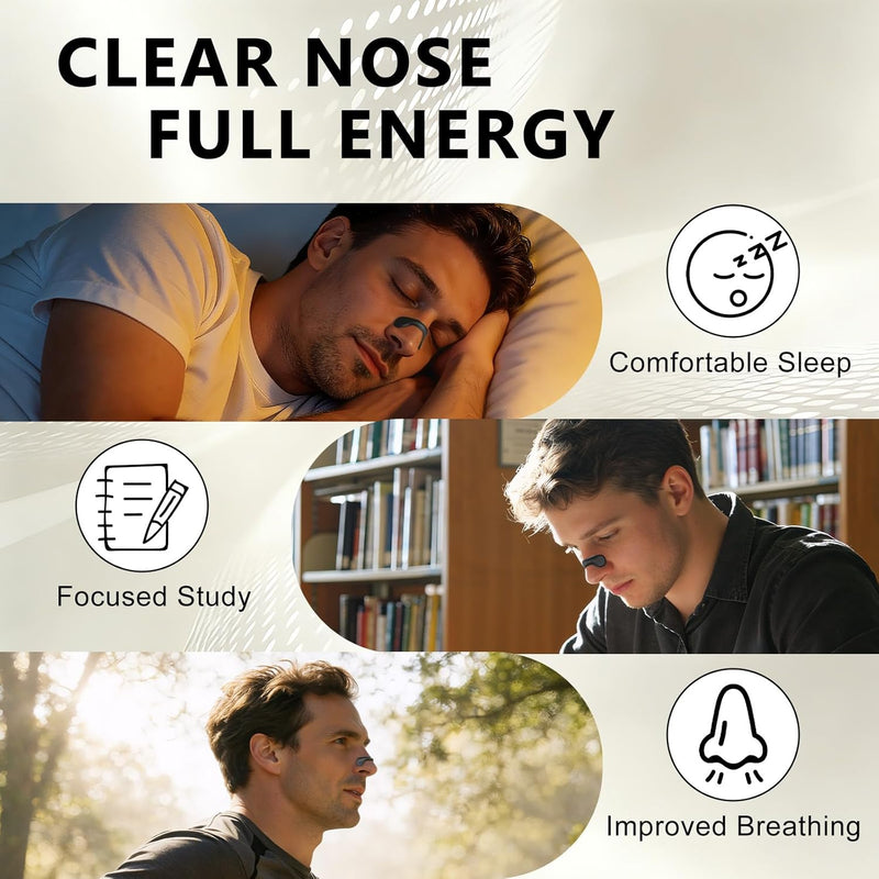 Reusable Amagnetic Nose Strips for Breathing & Snoring, Premium External Nasal Dilators, Upgraded Design Over Traditional Nose Strips, Effective Nasal Congestion Relief Anti Snoring Devices 3