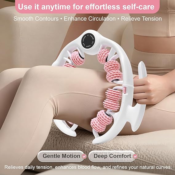 Cellulite Massage Roller, Cellulite Roller for Legs & Body, Handheld Muscle and Fascia Massager for Arms Waist Stomach, Anti Cellulite Massager Stick for Relaxation 2