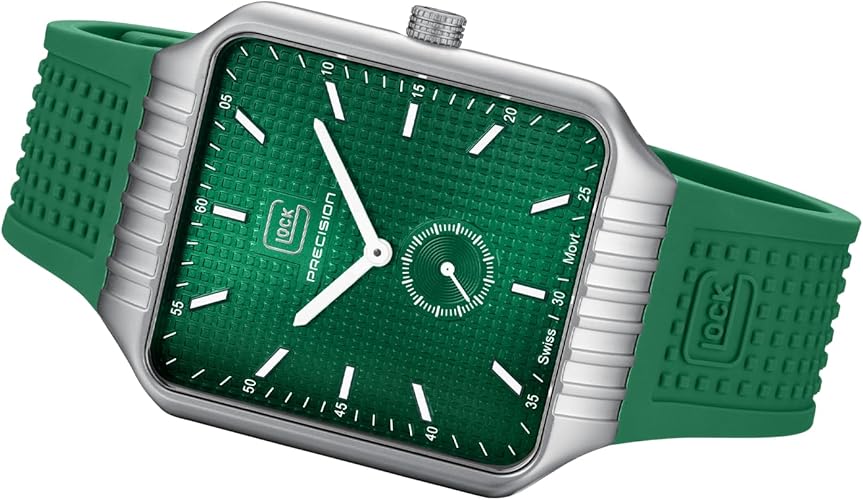 GLOCK Men's Quartz Watch | 48x38mm case | Wristwatch with Steel case and Date Display | Men's Watch with Swiss Super-LumiNova Pointers and Indices