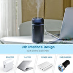 Car Diffuser Humidifier USB Aromatherapy Essential Oil Air Freshener USB Cool Mist Mini Portable Diffuser for Car Home Office Bedroom (Black) 6