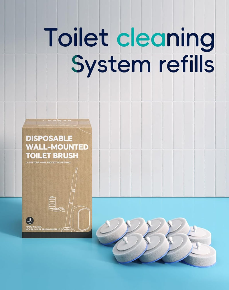 Disposable Toilet Cleaning System - Toilet Wand Kit with 48 High-Performance Refills, Wall Mounted Brush and Holder for Deep Cleaning Bathroom (2 Toilet Brush+48 Refills) 5