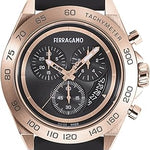 Ferragamo Urban Chrono Collection Luxury Mens Watch Timepieces with a Black Strap and Dial Featuring a Rose Gold Case 1