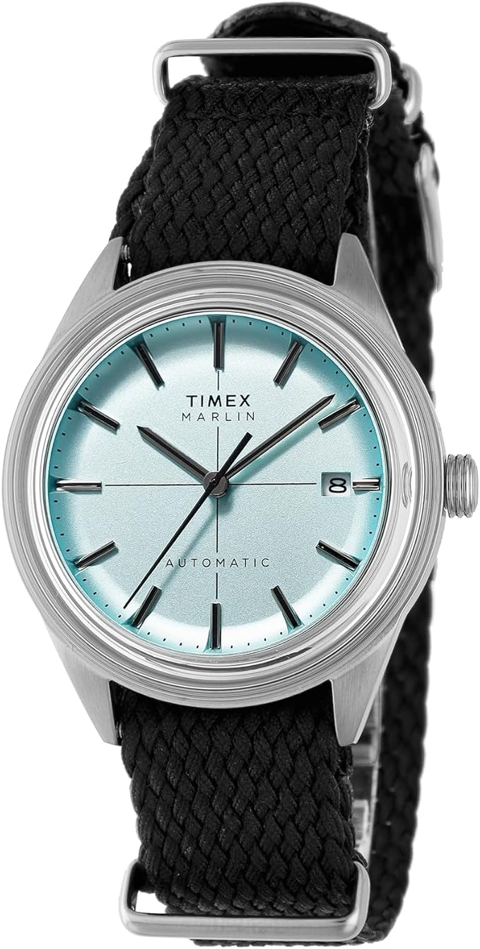 Timex TW2Y06400 Marlin Watch, Automatic, 5 ATM Waterproof, Plastic, Blue Dial, Unisex