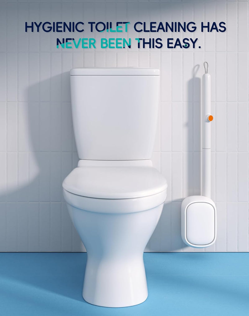 Disposable Toilet Cleaning System - Toilet Wand Kit with 48 High-Performance Refills, Wall Mounted Brush and Holder for Deep Cleaning Bathroom (2 Toilet Brush+48 Refills) 7