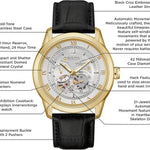 Bulova Men's Classic Sutton 4-Hand Automatic Watch, 24-Hour Sub Dial, Open Aperture, Self-Winding, Exhibition Caseback, Double Curved Mineral Crystal, Luminous Hands, 42mm 6