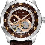 Bulova Men's Classic Sutton 4-Hand Automatic Watch, 24-Hour Sub Dial, Open Aperture, Self-Winding, Exhibition Caseback, Double Curved Mineral Crystal, Luminous Hands, 42mm 1