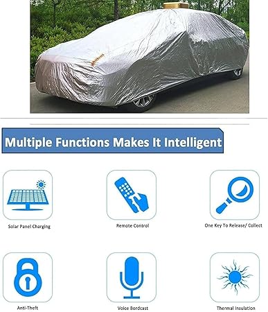 Smart Car Cover, Solar Charging, Remote Control, Automatic Retractable, Waterproof and Sunproof, Sand Protection Against Scraping, Double-Layer 6