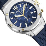 Ferragamo F-80 Chrono Collection Luxury Mens Watch Timepieces with a Black Strap Featuring a Stainless Steel Case and a Blue Dial 3