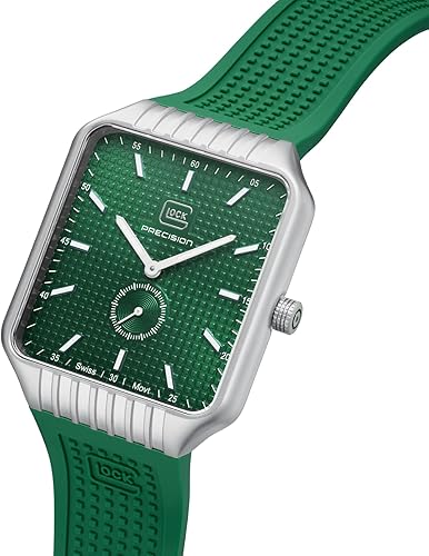 GLOCK Men's Quartz Watch | 48x38mm case | Wristwatch with Steel case and Date Display | Men's Watch with Swiss Super-LumiNova Pointers and Indices