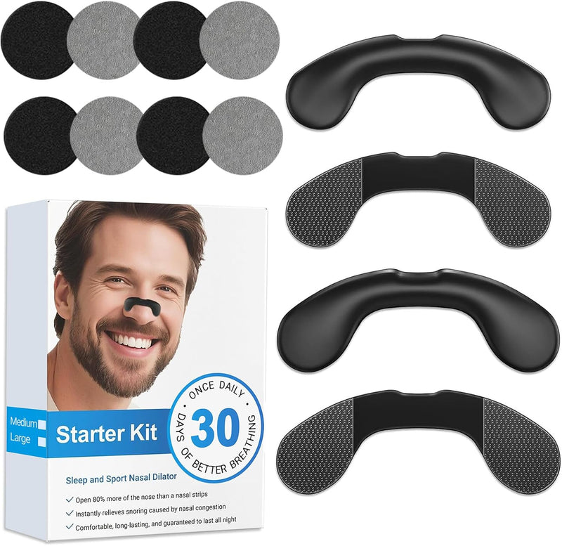 Reusable Amagnetic Nose Strips for Breathing & Snoring, Premium External Nasal Dilators, Upgraded Design Over Traditional Nose Strips, Effective Nasal Congestion Relief Anti Snoring Devices 1