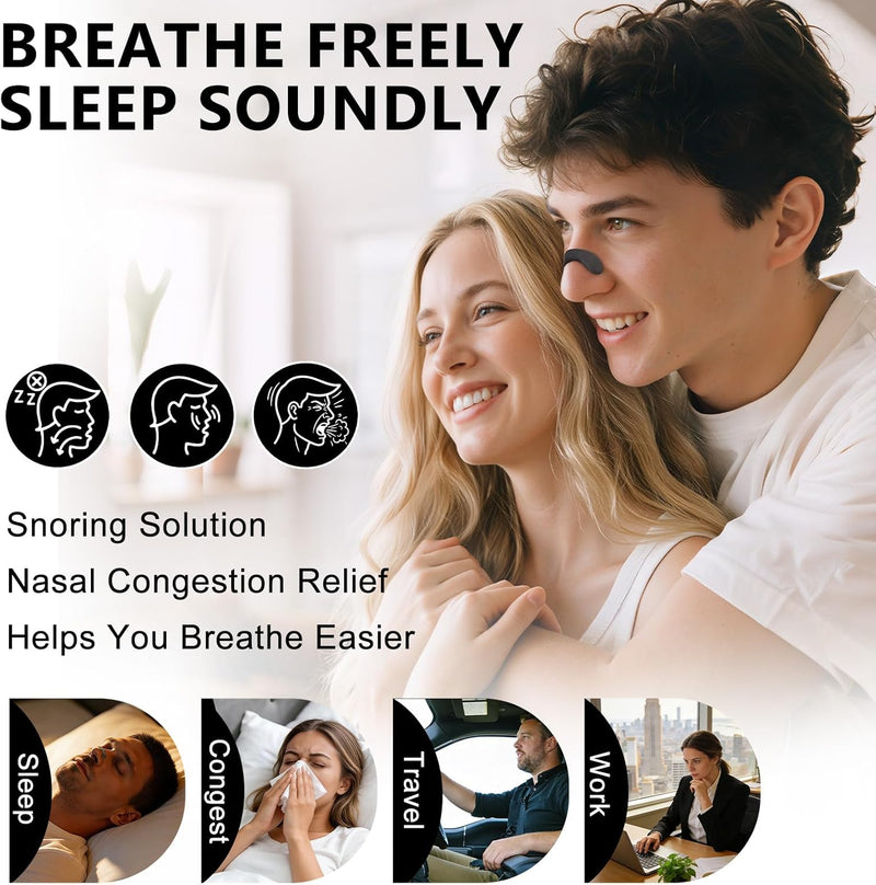 Reusable Amagnetic Nose Strips for Breathing & Snoring, Premium External Nasal Dilators, Upgraded Design Over Traditional Nose Strips, Effective Nasal Congestion Relief Anti Snoring Devices 8