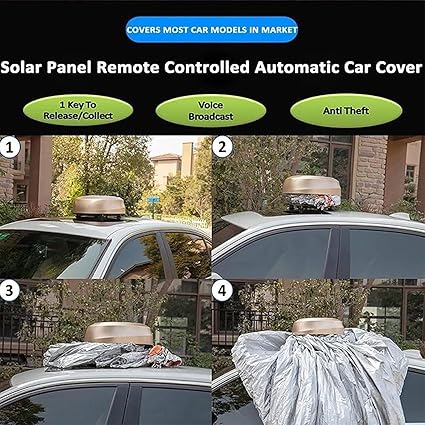 Smart Car Cover, Solar Charging, Remote Control, Automatic Retractable, Waterproof and Sunproof, Sand Protection Against Scraping, Double-Layer 7