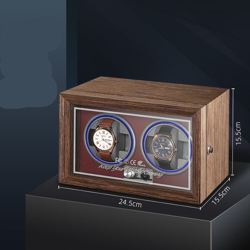 Vertical Solid Wood Leather Automatic Mechanical Watch  Winder Turn Storage Box 14
