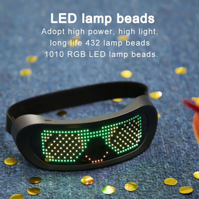 Full Color Luminous Glasses Bluetooth Full Color Dynamic Blinds Glasses Party Cheering Props 4