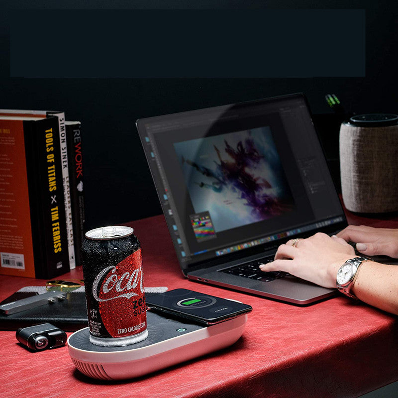 Electric Cooling Mug Coaster Heating Plug-in Wireless Charging 2