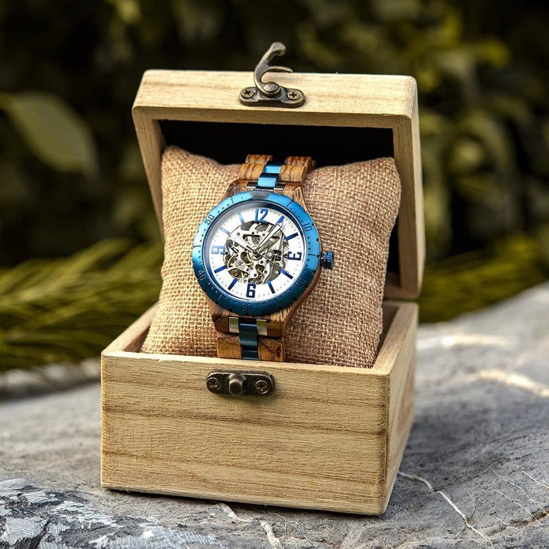 Wooden Automatic Mechanical Watches Men Luxury 4