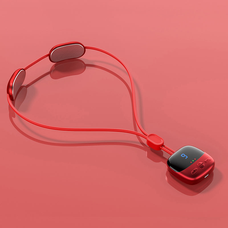 2024 Mini Portable Hanging Neck Massager With Heat Electric EMS TENS Pulse Hot Compress Smart Cervical Spine Massager Shoulder