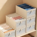 Foldable Clothes Storage Box With Viewing Window - Heavy-Duty Organizer Box, Stackable Closet Organizer For Wardrobe, Under-Bed, Shelf - Space-Saving Closet Storage Solution In Nano White -Linen Style 6