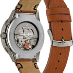 Bulova Men's Automatic Frank Lloyd Wright 'Toufic H. Kalil House', Ion-Plated Stainless Steel Case with Leather Strap, Special Patterned Dial & Exhibition Case Back (Style: 98A330) 3