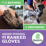 H HANDSON Pet Grooming Gloves - Patented #1 Ranked, Award Winning Shedding, Bathing, & Hair Remover Gloves - Gentle Brush for Cats, Dogs, and Horses (Purple, Medium) 4