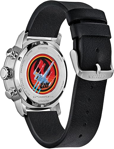 Citizen Men's Eco-Drive Rebel Starfighter Boxed Set, Stainless Steel Case, Black Leather Strap (Model: CA0870-43W) 3