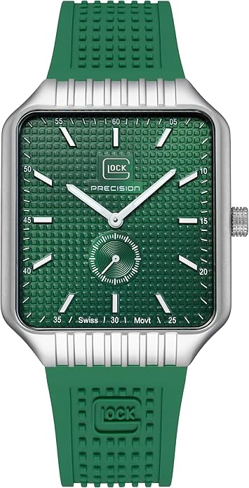 GLOCK Men's Quartz Watch | 48x38mm case | Wristwatch with Steel case and Date Display | Men's Watch with Swiss Super-LumiNova Pointers and Indices
