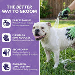 H HANDSON Pet Grooming Gloves - Patented #1 Ranked, Award Winning Shedding, Bathing, & Hair Remover Gloves - Gentle Brush for Cats, Dogs, and Horses (Purple, Medium) 5