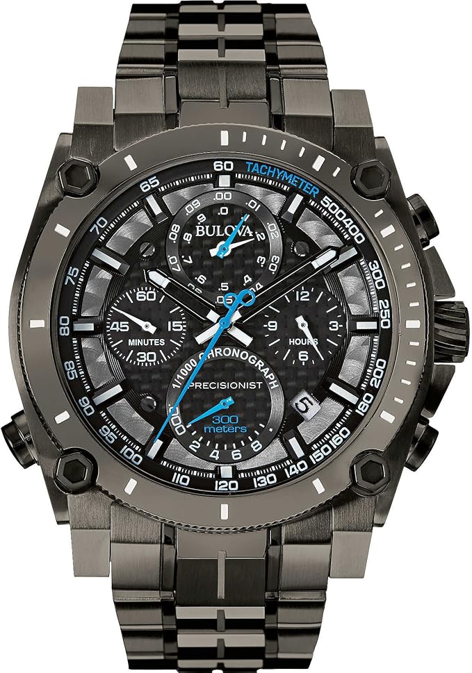 Bulova Men's Icon High Precision Quartz Chronograph Watch, Curved Mineral Crystal