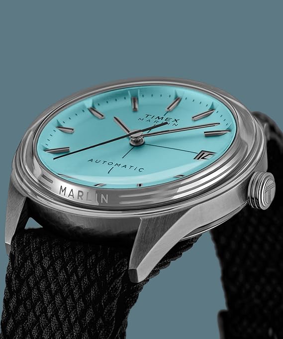 Timex TW2Y06400 Marlin Watch, Automatic, 5 ATM Waterproof, Plastic, Blue Dial, Unisex