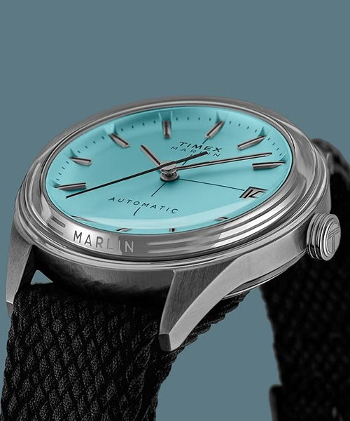 Timex TW2Y06400 Marlin Watch, Automatic, 5 ATM Waterproof, Plastic, Blue Dial, Unisex