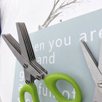 Multifunctional Multi-layer Green Onion Scissors Stainless Steel Onion Cutting Knife Herb Seaweed Spice Scissors Kitchen Scissor Kitchen Gadgets 10
