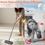 Scrub Brush With Long Handle, Floor Scrub Brush Squeegee Broom For Cleaning, 3 In 1 Shower Scrubber Floor Broom Squeegee For Concrete Tile Wall Deck Patio Grey 7