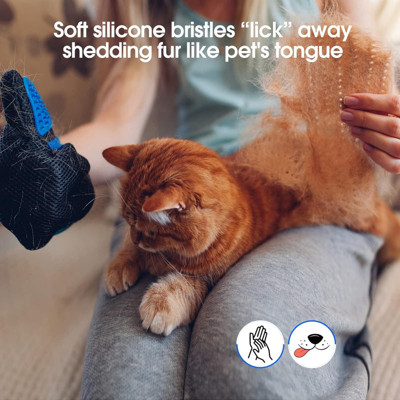 Upgrade Pet Grooming Gloves Cat Brushes For Gentle Shedding  Efficient Pets Hair Remover Mittens Dog Washing Gloves For Long And Short Hair Dogs Cats  Horse 2