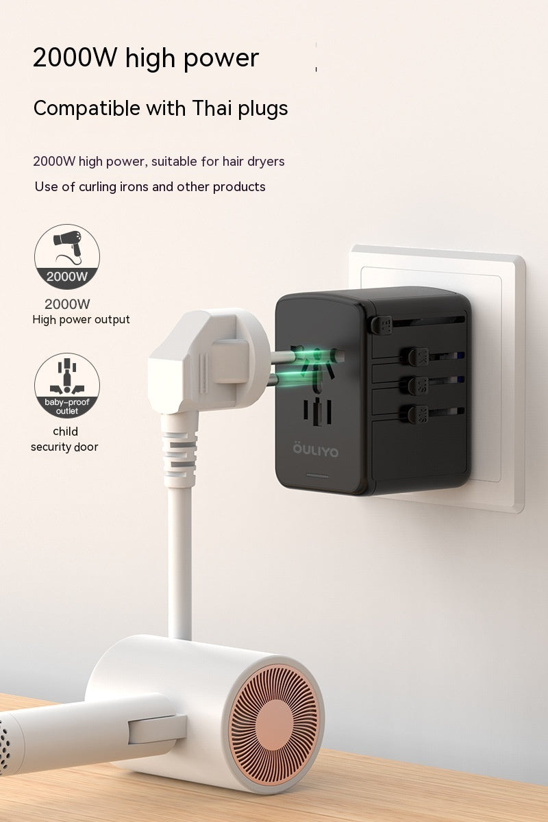 International Universal Travel Conversion Plug Dual C Socket 7
