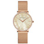 Full Stainless Steel Shell Chain Women's Diamond Shell Surface Quartz Watch 10