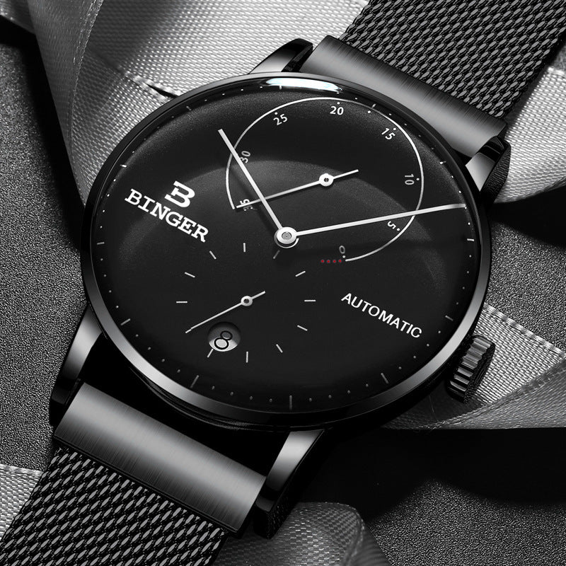 Curved Glass Business Fashion Men's Automatic Mechanical Watch 1