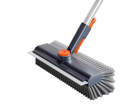 Floor Crevice Cleaning Brush Stiff Bristles Dual-action Long Handle 3