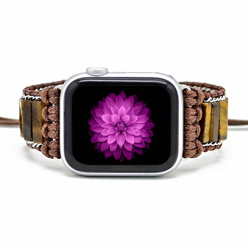 Rectangular Tiger Eye Stone ChainMen's Fashion Heroism Watch Strap Bracelet 2