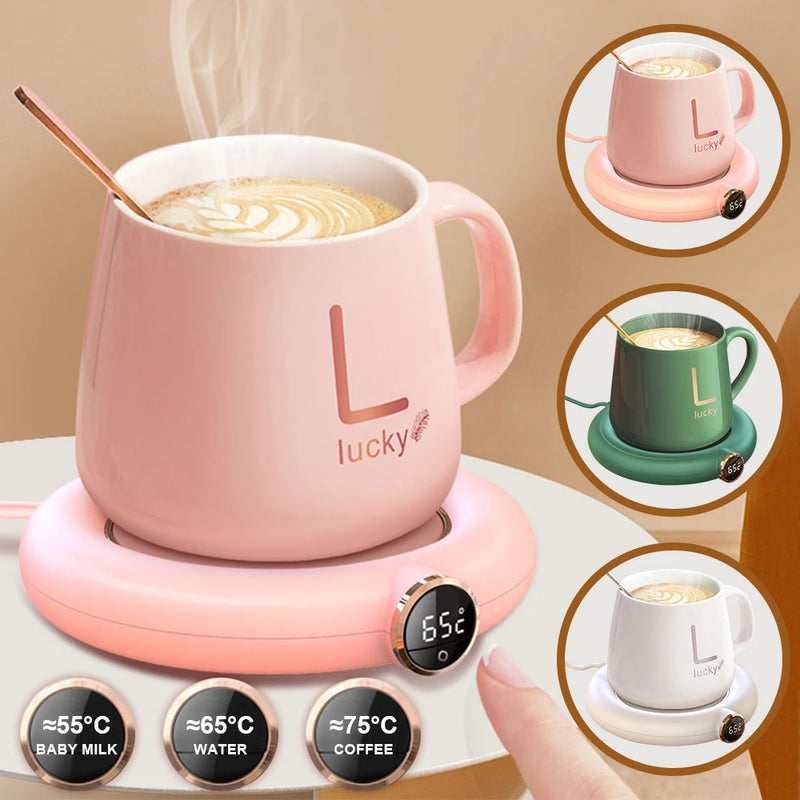 Cup Warmer Pad USB Charge Home Office 3 Temperatures Adjustable Heat Plate LED Display Electric Heater Mug Pad Winter Kitchen Gadgets 1