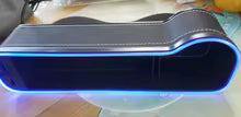 New car gap storage box with 2 USB chargers, colorful LED seat gap organizer, phone holder, cup and bottle holder 10