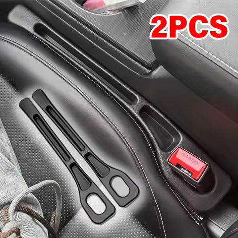 New car gap storage box with 2 USB chargers, colorful LED seat gap organizer, phone holder, cup and bottle holder