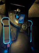 New car gap storage box with 2 USB chargers, colorful LED seat gap organizer, phone holder, cup and bottle holder 11