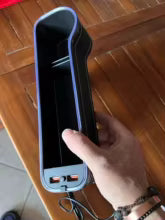 New car gap storage box with 2 USB chargers, colorful LED seat gap organizer, phone holder, cup and bottle holder