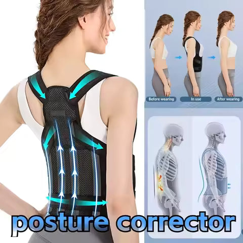 Posture corrector, two-pronged upper and lower shoulder support belt for back pain relief, improved spine and clavicle posture, vest 3
