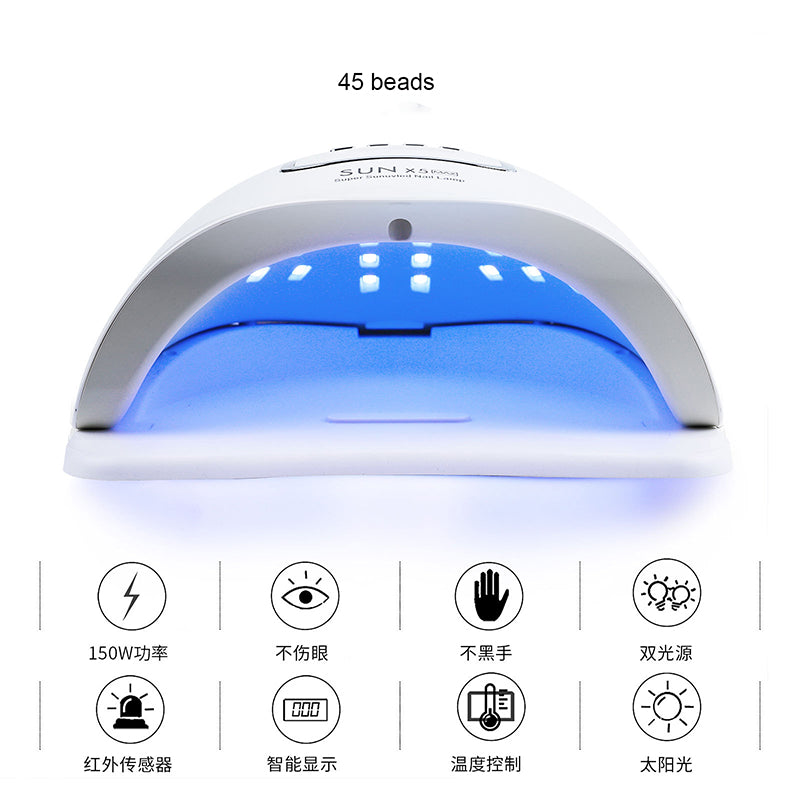 SUNX5Max 150W UV LED Nail Lamp for Fast Drying Gel Nail Light Therapy Machine 45 LEDs Manicure Salon Tool Equipment 18